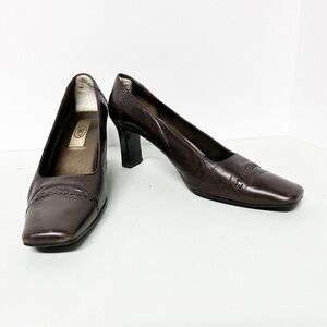 SRO Vintage Plum Croc Embossed Leather Pumps Womens  size 11
